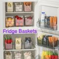 Refrigerator Door Organizer Bins Clear Plastic Food Storage Containers for Fridge, Kitchen Cabinet, BPA-Free Pantry Organization and Storage. 