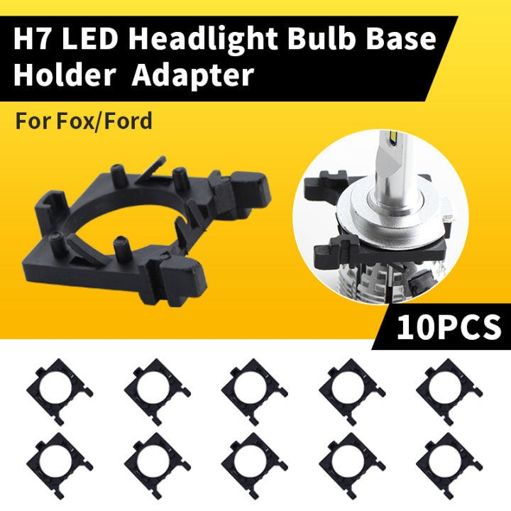 10Pcs H7 LED Headlight Bulb Adapter Car Light Holder Socket Base Headlamp deck For Ford Focus Low Beam Head Lamp Retrofitting