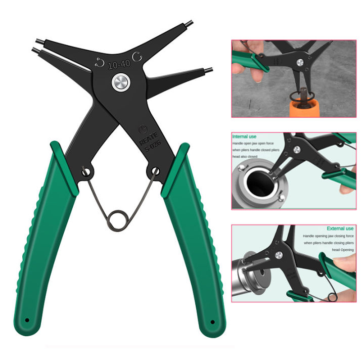Tool Key Remove Roung Rings 2-in-1 Snap Ring Pliers Internal External Dual Purpose Circlip Pliers ...