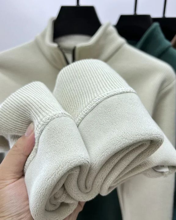 Men's%20Clothing%20Turtleneck%20Sweater%20Fashion%20Men's%20Knitwear%20Solid%20Color%20Chunky%20Half%20Zipper%20Thickening%20Sweater%20Luxury%20Warm%20Sweater%20-%20Image%207