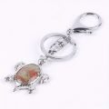 Sea Turtle Natural Crystal Stone Keychain Gemstone Chakra Keyring Natural Gemstone Cute Sea Turtle Keyring Energy Stone Keychain. 