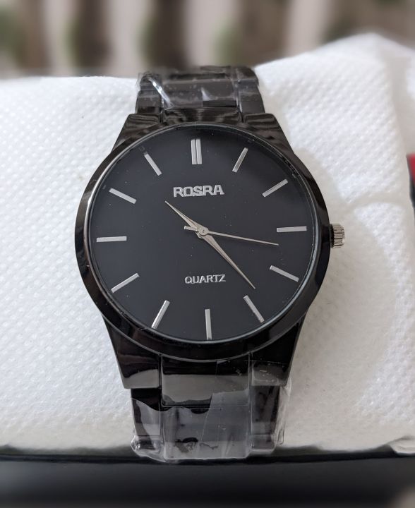 Rsossra Black Stainless Steel Watch for Men