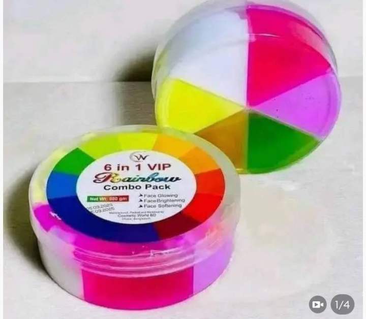 6 in 1 Vip Rainbow Combo Face Pack - 500 gm