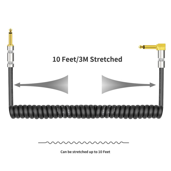 Curly%20Musical%20Instrument%20Audio%20Guitar%20Cable%20Cord%201/4%20Inch%20Straight%20to%20Right-angle%20Gold-plated%20TS%20Plugs%20PU%20Jacket%20for%20Guitar%20Bass%20-%20Image%205
