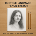 Custom Handmade Pencil Sketch – A4 Size – From Your Photo – Perfect for gift – Personalized Handmade Sketch – Realistic Portrait – Birthday Anniversary Detailed Gift Idea – Custom Art. 