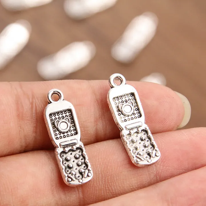 10PCS%209*27mm%20Picture%20Color%20Cellphone%20Mobile%20Charms%20Pendant%20Metal%20Alloy%20DIY%20Necklace%20Bracelet%20Earrings%20Marking%20-%20Image%204