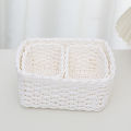 3pcs Handmade Straw Woven Soft Storage Round Paper Rope Storage Basket for Organizing Decorative Storage Bins Office Storage Box. 