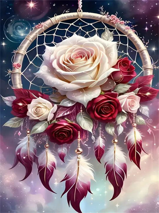 Evershine%20Diamond%20Embroidery%20Flower%20Picture%20Of%20Rhinestones%20Full%20Square%20Mosaic%20Dream%20Catcher%20Painting%20Drill%20Wall%20Art%20-%20Image%207