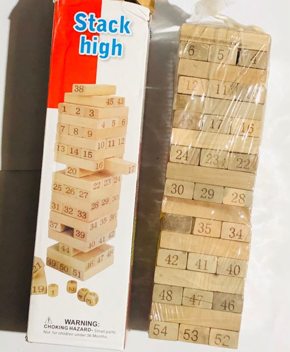 Jenga Game 54 pieces stack high Wooden | Daraz.pk
