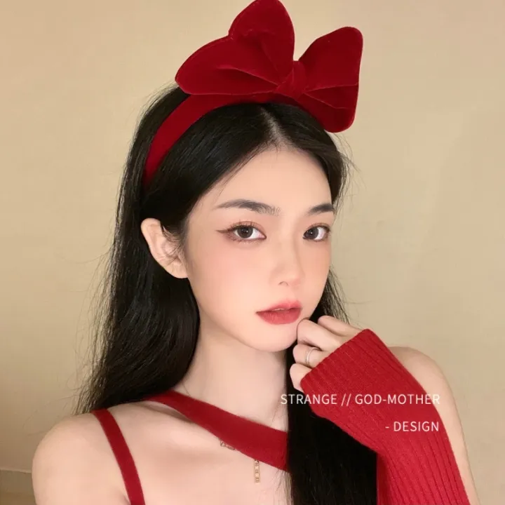 Velvet%20Big%20Bow%20Red%20Headband%20Ladies%20Elegant%20Temperament%20High%20Cranial%20Headband%20Fashion%20Girls%20Cute%20Headband%20-%20Image%203