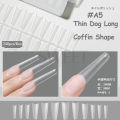 240pcs Matte Press On Nails Acrylic Tips Translucent Half Full Cover Artificial Nail Coffin Thin Long French Fake Tools Manicure. 