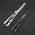 Foldable Comb Stainless Steel Practice Training Butterfly Knife Comb Beard Moustache Brushe Salon Hairdressing Hair Styling Tool. 