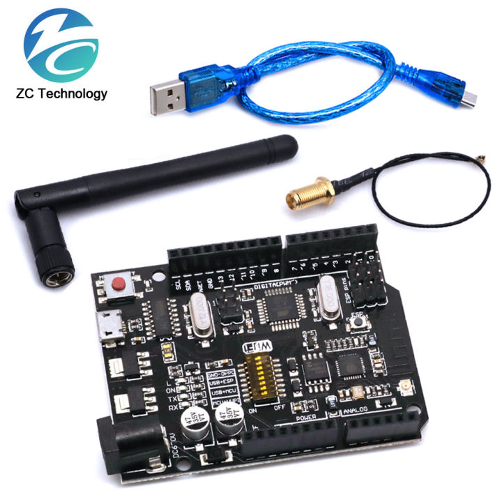 UNO+WiFi R3 ATmega328P+ESP8266 CH340 (32Mb memory) 6V-9V USB-TTL CH340G ...