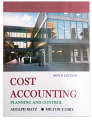 Cost Accounting book 9th Edition by Matz and Usry. 