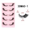 GROINNEYA Cat eye Eyelashes 3D Natural False Lashes Fluffy Soft Cross 5 pairs Manga Lashes Wispy Natural Eyelash Extension Makeu. 