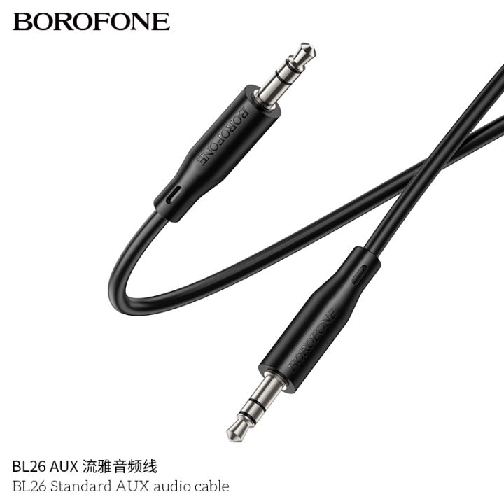 BOROFONE%20BL26%201m%203.5mm%20Male%20to%20Male%20Standard%20AUX%20Audio%20Cable%20(Black)%203.5mm%20Male%20to%20Male%20Audio%20Cable%20Sound%20Card%201Meter%20-%20Image%205