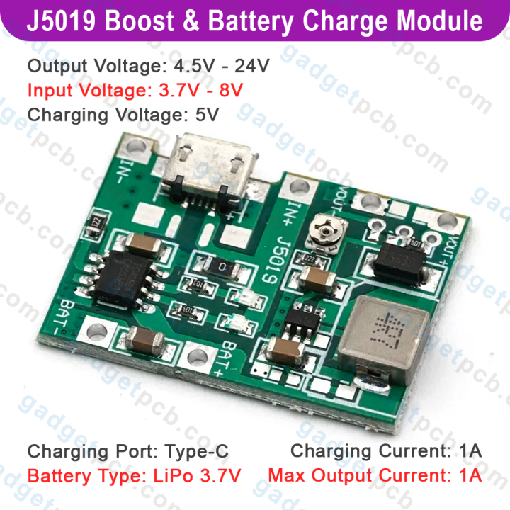 J5019%20DC-DC%20Step%20Up%20Boost%20Converter%20Adjustable%20UPS%20Input%205V-8V%20Output%204.2V-27V%202A%20Boost%20Converter%20Adapters%20TP4056%205V%201A%20Module%203.7V%2018650%20AAA%20AA%20Battery%20Charger%20-%20Image%202