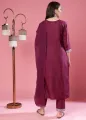 Womens Cotton Blend Kurta With Pant Two Piece Embroidered Ethnic Suit Casual Traditional Wear. 