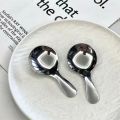 A Pair Stainless Steel Spoon Fork Cutlery Set Harmless Short Handled Round Spoon Fold Portable Dessert Bento Travel Outdoor Camp. 