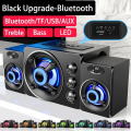 HIFI 3D Stereo Speakers Colorful LED Heavy Light AUX USB Wired Wireless Bluetooth Audio Home Theater Surround Sound Bar TV. 