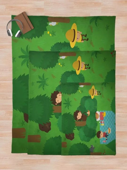 Sneaky%20Sasquatch%20Picnic%20Throw%20Blanket%20Camping%20Hairy%20For%20Sofa%20Thin%20Bed%20Blankets%20-%20Image%205