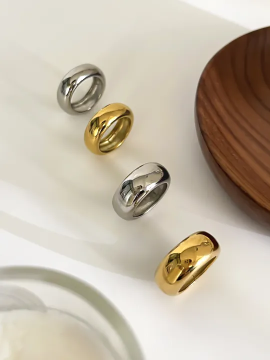 Peri'sbox%208mm%2010mm%20High%20Polish%2018K%20Gold%20Plated%20Round%20Chunky%20Rings%20for%20Women%20Men%20Smooth%20Stainless%20Steel%20Minimalist%20Party%20Jewelry%20-%20Image%204