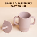 180ml Food-Grade Silicone Baby Learning Drinking Cup with Straw and Double Handles, Baby Training Drinking Cup. 