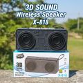 X-818 Bluetooth, USB, TF Card & FM Radio Supported 3D Sound Loud & Clear HiFi Audio 10W Wireless Speaker.