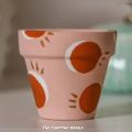 painted clay plant pot. 
