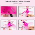 Rechargeable Magic Flying Fairy Princess Doll Toy: Frozen Barbie with LED Lighting, Infrared Induction Control - RC Helicopter Flying Robot Toys for Girls and Boys - Cute Birthday Gift. 