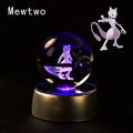 Pokemon 3D Crystal Ball Pikachu Gengar Mew Mewtwo Figurines Lamp Base Pokeball 3D Pokemon Glass Ball Statue Kids Birthday Gift. 