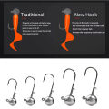 10pcs/box high-quality fishing hooks with auxiliary hook, jig head and soft worm fishing hooks for various weights of freshwate.