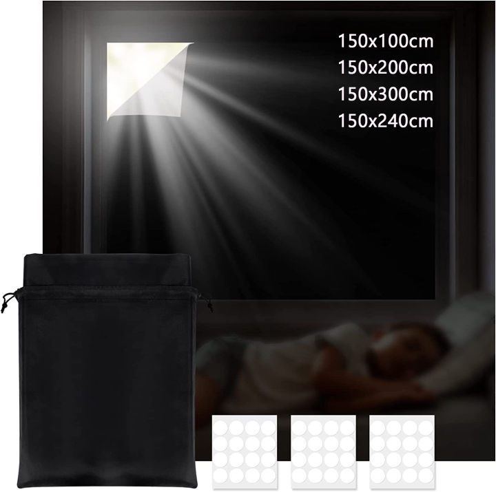 Removable 100% Light Blocking Darkest Window Cloth DIY Total Blackout ...