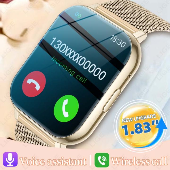 LIGE 2026 Smartwatch Android Phone 1.83" Full Touch HD Screen Bluetooth Call Blood Oxygen Monitoring Smart Watch Women Men