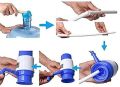 NOBILEA Manual Water Bottle Pump, Easy Drinking Water Pump, Easy Portable Manual Hand Press Dispenser Water Pump for Universal 2-5 Gallon Bottle Coolers (Blue/White). 