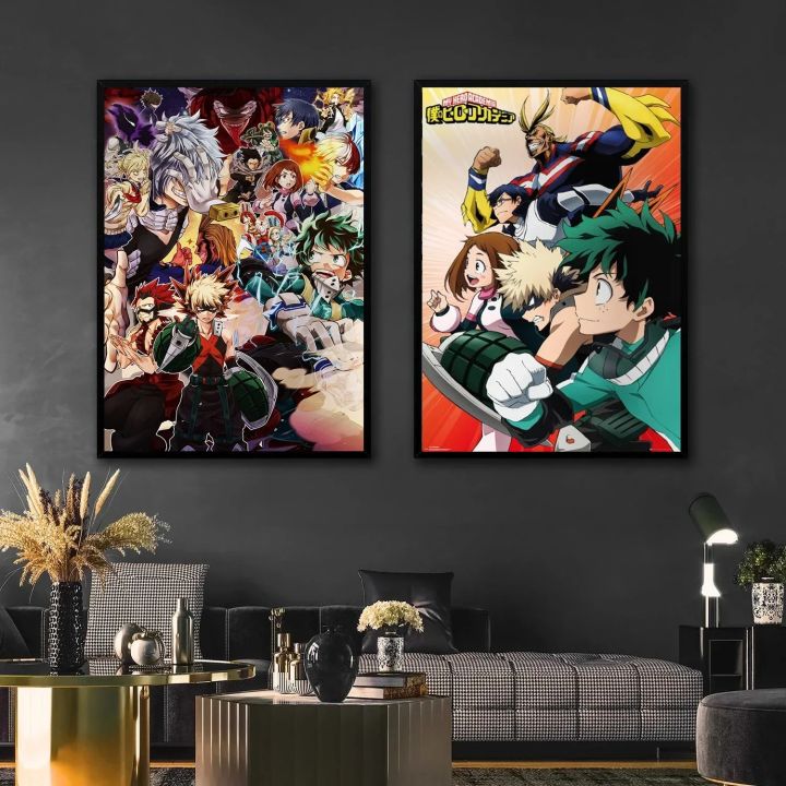 Japanese Anime My-Hero-Academia Poster Cartoon Manga Canvas Painting ...