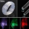 50mx0.75mm/1.0mm PMMA Plastic Fiber Optic Cable End Glow Led Light Clear DIY. 
