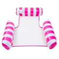 Inflatable Water Floating Mat for Adults, Foldable Backrest Recliner, Inflatable Striped Floating Bed, Single Hammock. 