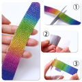 10/15/20/30mm BlackAB Self-adhesive Motif Rhinestones Trimming Glitter Resin rhinestone Ribbon for DIY Bags Garment Decoration. 