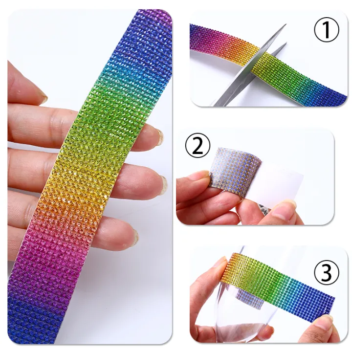 10/15/20/30mm%20BlackAB%20Self-adhesive%20Motif%20Rhinestones%20Trimming%20Glitter%20Resin%20rhinestone%20Ribbon%20for%20DIY%20Bags%20Garment%20Decoration%20-%20Image%202