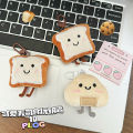 Toast Cartoon Plush Keychain – Cute Rice / Toast Bunch Expression Pendant for Bags, Gifts & Students”.