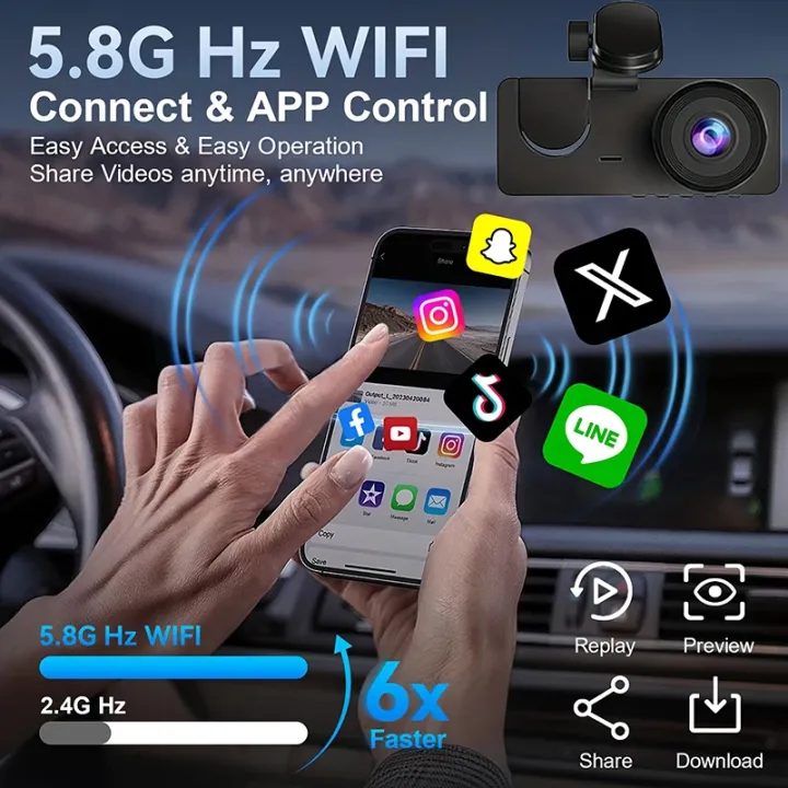 Dash%20Cam%202/3%20Channel%20Car%20Black%20Box%20WiFi%20DVR%20HD%201080P%20Video%20Front%20Built-in%20and%20Rear%20Camera%20W/IR%20Night%20Vision%20car%20accessories%20-%20Image%203