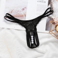 Butterfly with Pearls Tangas Women Sexy G String Sexy Underwear Thongs Ladies Lace Lingerie Sexy Transparent Panties. 