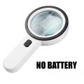30X High Power UV Light Magnifier with 12 LED Portable Handheld Loupe for Jewelry Repair Reading and Inspection. 