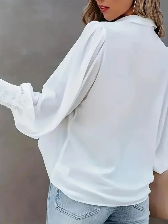 Plus%20Size%201XL-5XL%20Women%20Solid%20Shirt%20Long%20Sleeve%20Lapel%20Neck%20Loose%20Lantern%20Sleeve%20Blouses%20New%20Autumn%20Commuting%20Fashion%20Shirts%20-%20Image%202