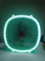Hanging Fan, Low Noise Rechargeable Power Adjustable Long Battery Life Cute Lightweight Fan with LED Light for Travel. 