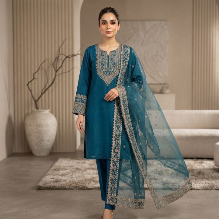 Kusiana Febrics Georgette Embroidery Work Salwar Kameez For Stylish Design For Women