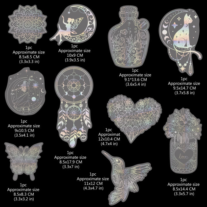10%20Pack%20Larger%20Stickers%20Holographic%20Glitter%20PET%20Transparent%20Shiny%20Waterproof%20Adhesive%20DIY%20Materials,%20Max%20Size%208.5%20x%2017.9%20CM%20-%20Image%206