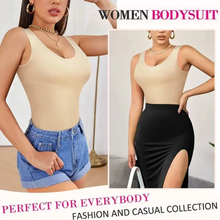 Body%20Shapewear%20for%20Women%20Seamless%20Solid%20Shaping%20Full%20Bodysuit%20Crew%20Neck%20Tummy%20Control%20Slimming%20Body%20Shaper%20Underwear%20&%20Shapewear%20-%20Image%202