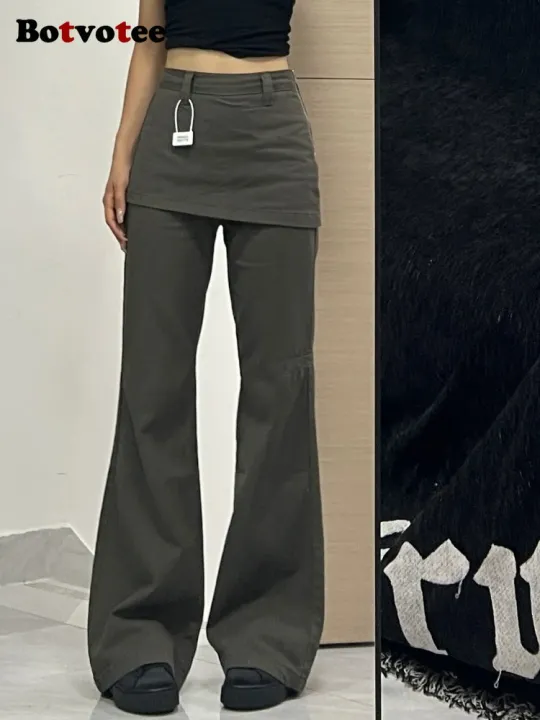 Botvotee%20Fake%20Two-Piece%20Plus%C2%A0size%20Wide%20Leg%20Jeans%20for%20Women%202025%20New%20Y2k%20Fashion%20Streetwear%20High%20Waisted%20Flare%20Denim%20Pants%20-%20Image%206